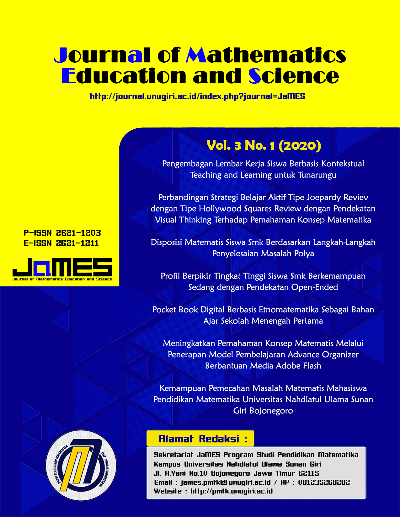 					View Vol. 3 No. 1 (2020): Journal of Mathematics Education and Science
				