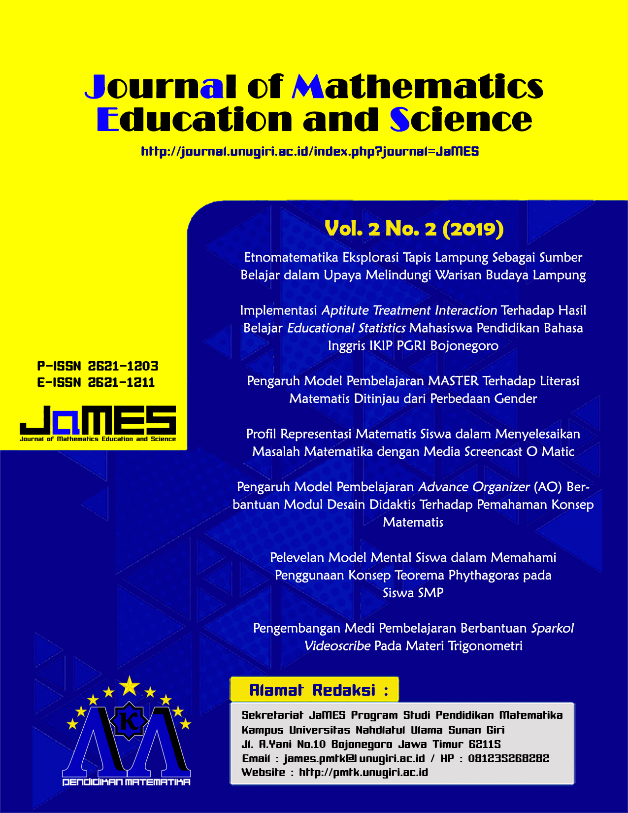					View Vol. 2 No. 2 (2019): Journal of Mathematics Education and Science
				