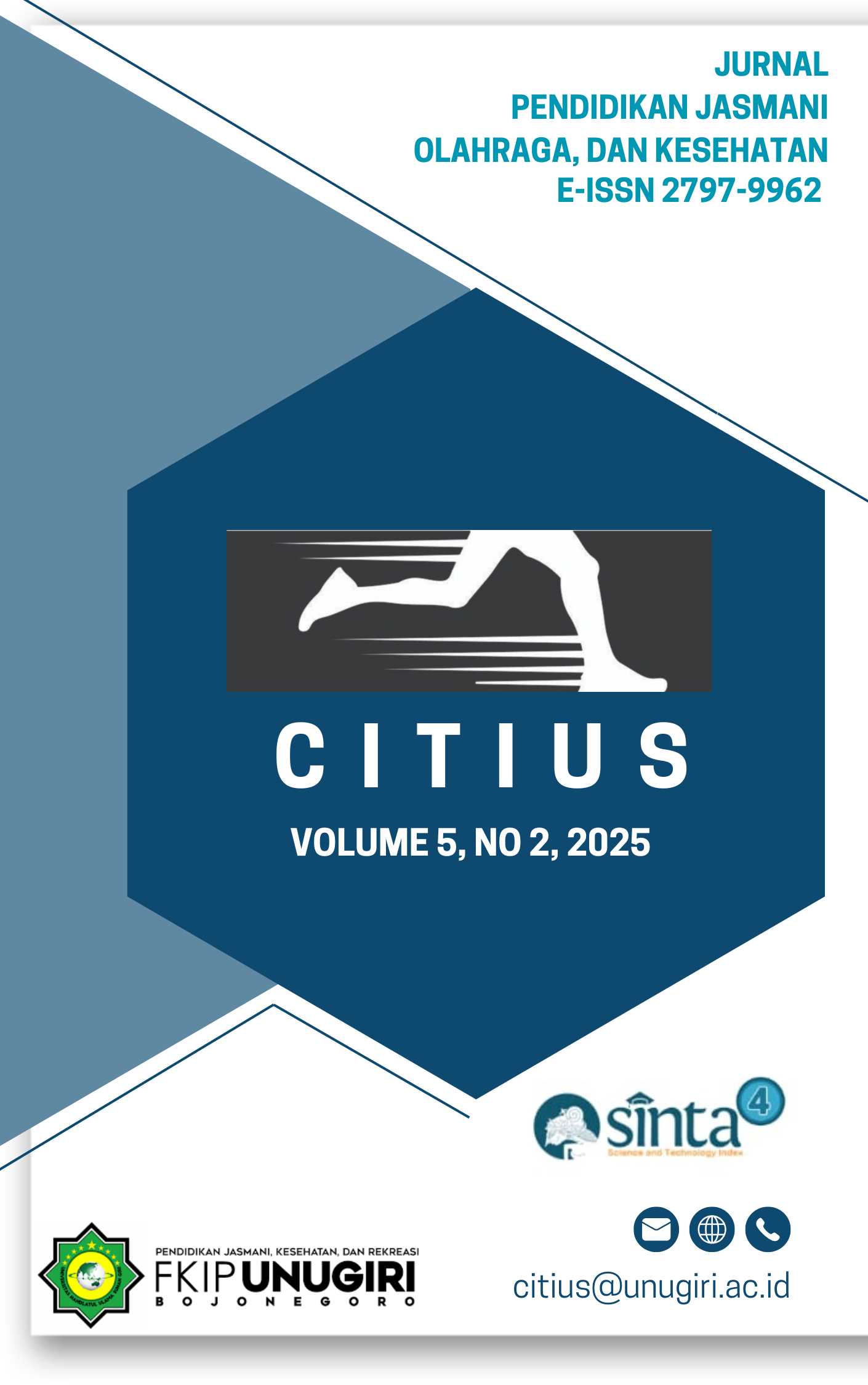 					View Vol. 5 No. 2 (2025): CITIUS : Jurnal Pendidikan Jasmani, Olahraga, dan Kesehatan
				