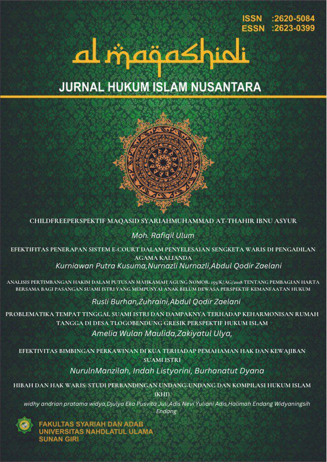 					View Vol. 7 No. 2 (2024): Al Maqashidi : Jurnal Hukum Islam Nusantara
				